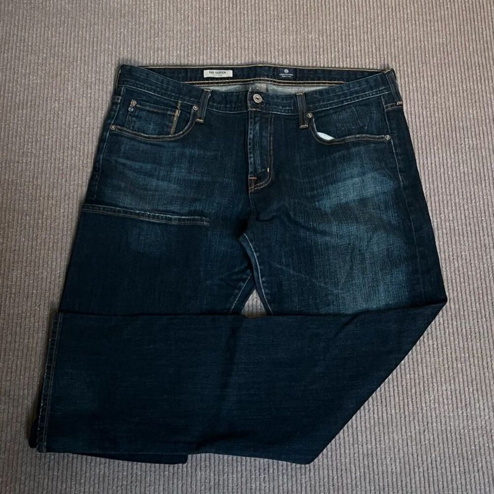 AG Adriano Goldschmied Geffen Easy Slim Jeans Mens 38x33 Dark Wash Made in USA